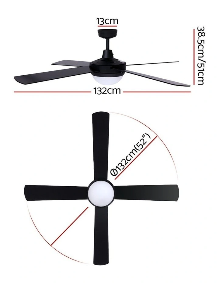52'' Ceiling Fan 4 Blade With Light Remote Control in Black Best reviews of β Devanti 52'' Ceiling Fan 4 Blade With Light Remote Control In Black ???? -Devanti Shop unnamed file 1005
