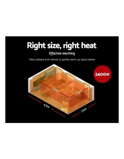 Hot Sale ⭐ Devanti Electric 2400W Infrared Radiant Strip Heater Black RHP-E76RC-2400-BK ✨ -Devanti Shop unnamed file 1242